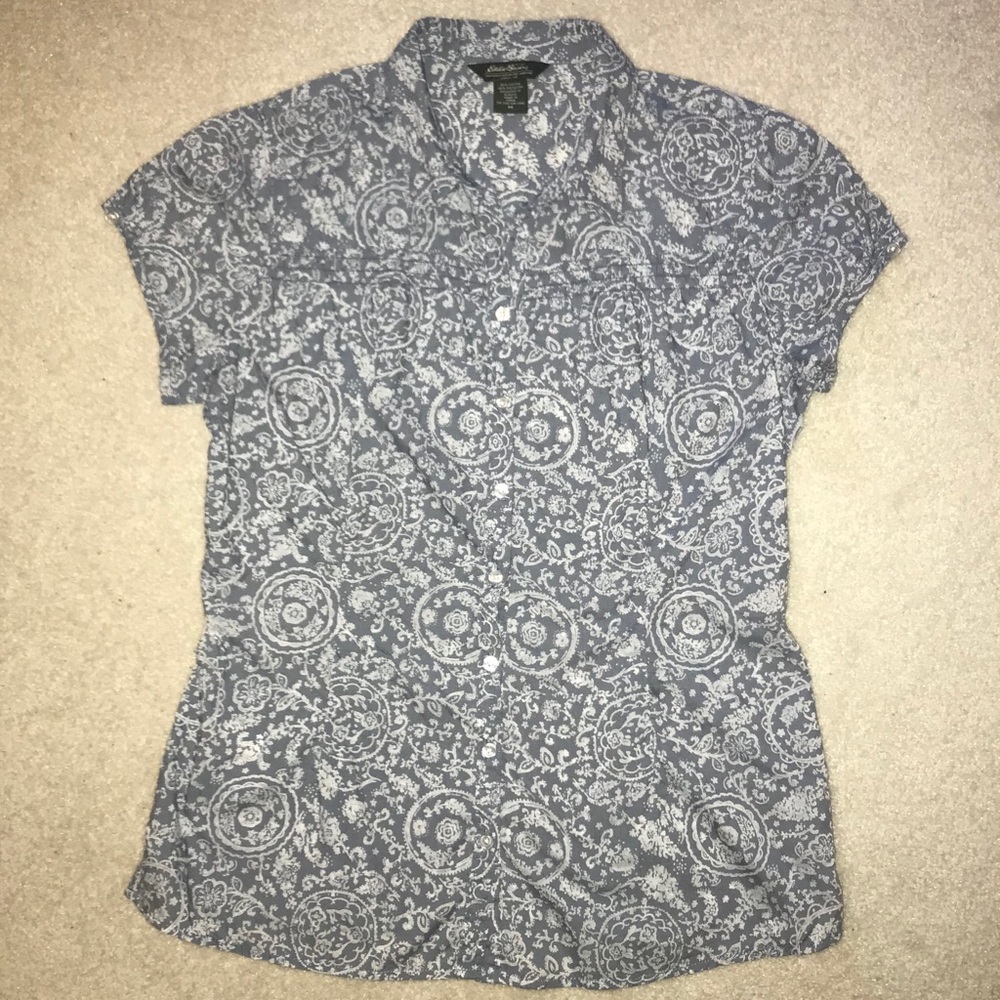 Eddie Bauer Short Sleeve Button-up Floral Shirt